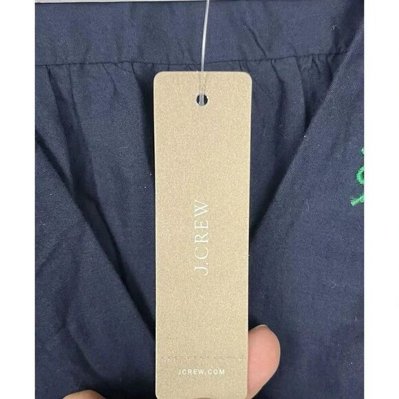 NWT J.Crew Embroidered Midi Blue Cotton Voile Tiered Dress 00P AK251 - Picture 5 of 10